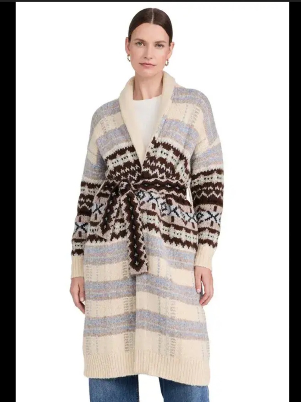 Lingua Franca Bianca Plaid Fair Isle Robe Excellent condition size XS